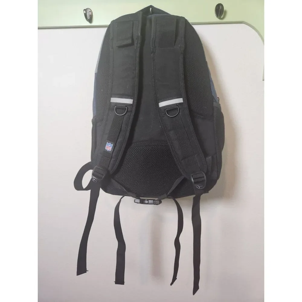 New England Patriots NFL Backpack Embroidered Logo Gray Blue Padded‎ School Book